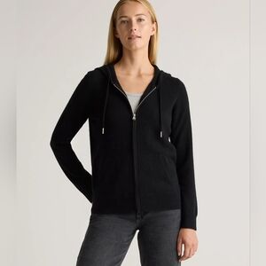 Quince NWT MONGOLIAN CASHERE FULL ZIP HOODIE NAVY BLUE